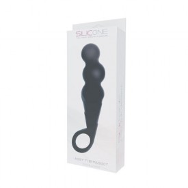 Чёрный анальный стимулятор ASSY THE MAGGOT SILICONE - 14,5 см.