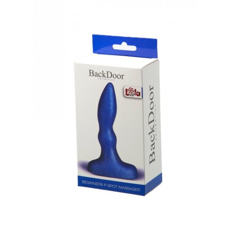 Синий анальный стимулятор Beginners p-spot massager - 11 см.