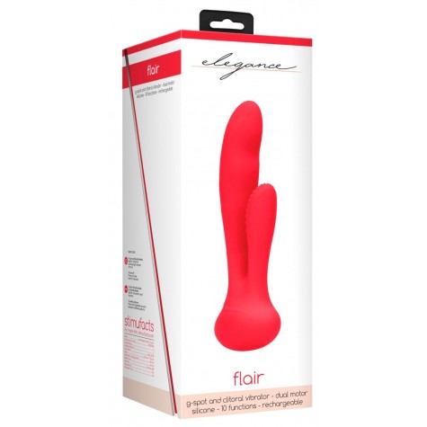 Красный вибратор G-Spot and Clitoral Vibrator Flair - 17,5 см.